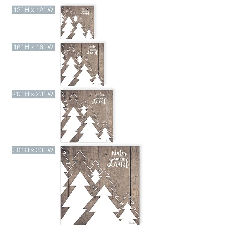 Olivia Rose 'Christmas Many Trees' Wrapped Canvas Textual Wall Art