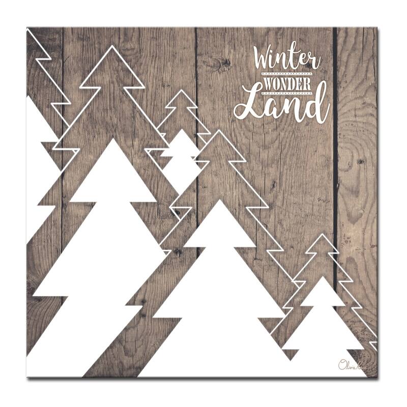Olivia Rose 'Christmas Many Trees' Wrapped Canvas Textual Wall Art