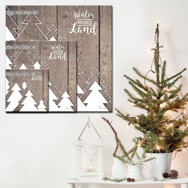 Olivia Rose 'Christmas Many Trees' Wrapped Canvas Textual Wall Art