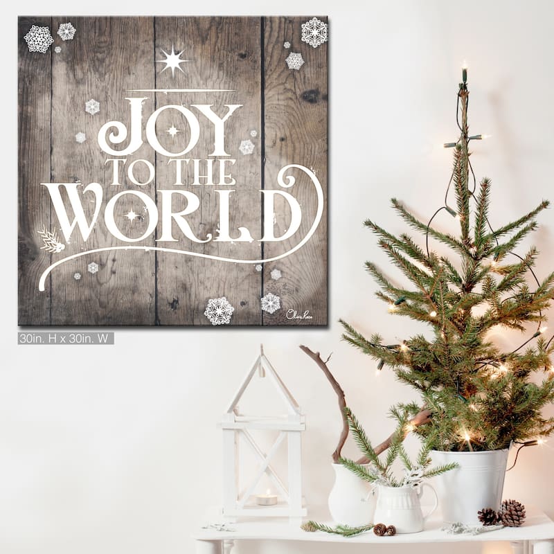 Olivia Rose 'Christmas Joy to World' Wrapped Canvas Textual Wall Art - 30" W x 30" H