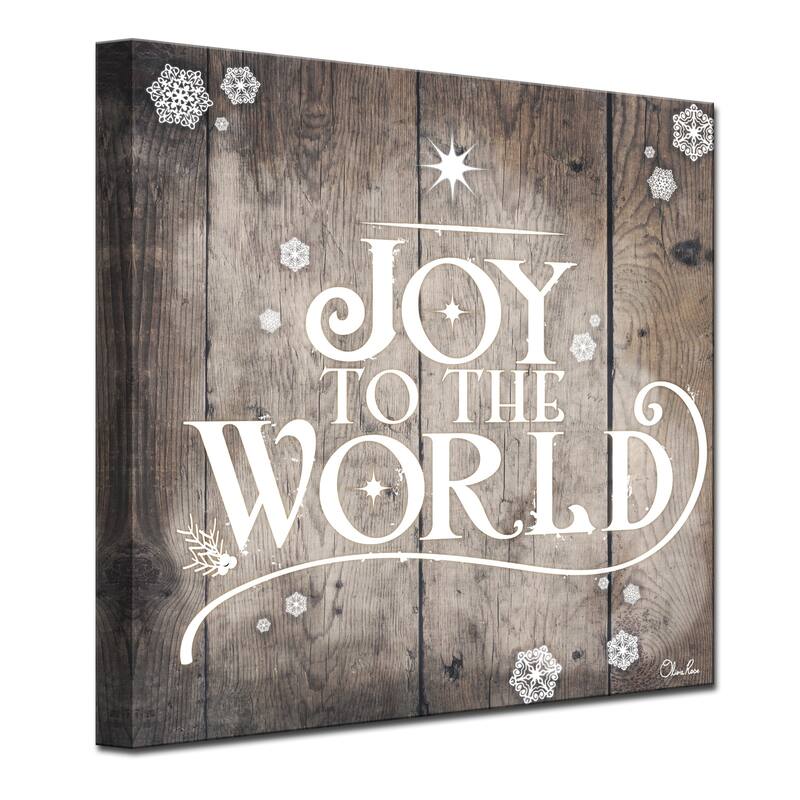Olivia Rose 'Christmas Joy to World' Wrapped Canvas Textual Wall Art