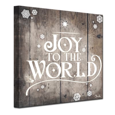Olivia Rose 'Christmas Joy to World' Wrapped Canvas Textual Wall Art