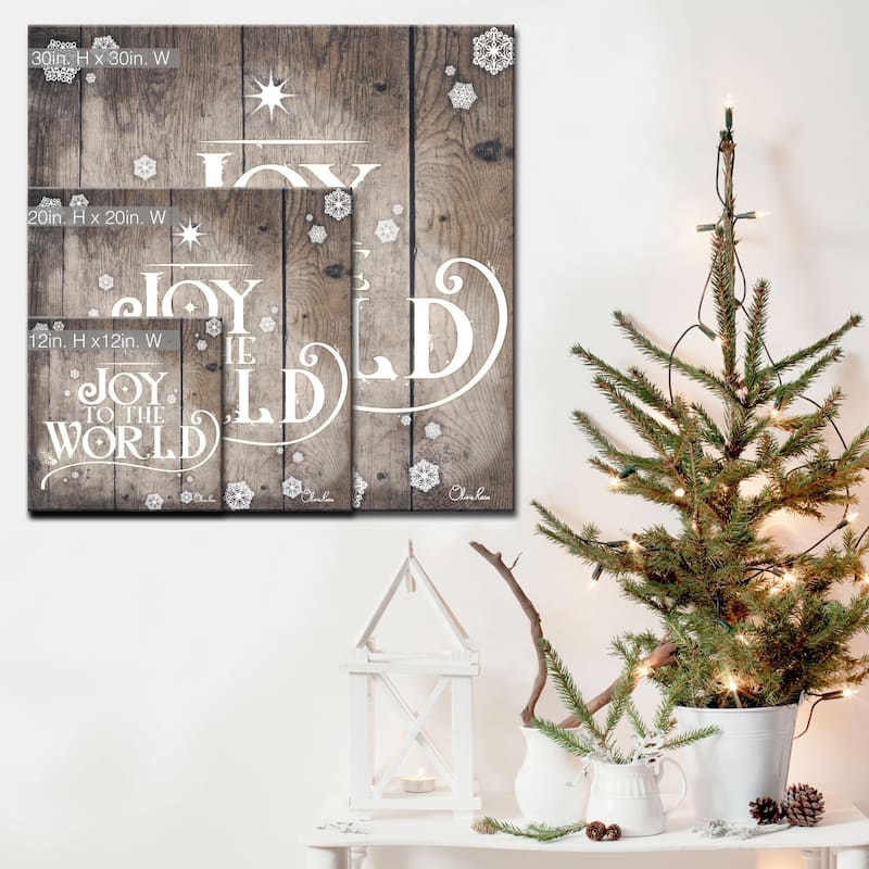 Olivia Rose 'Christmas Joy to World' Wrapped Canvas Textual Wall Art