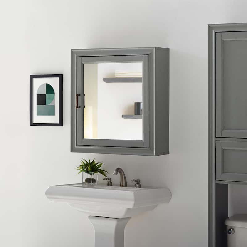Tara Bath Mirror Cabinet In Vintage Grey