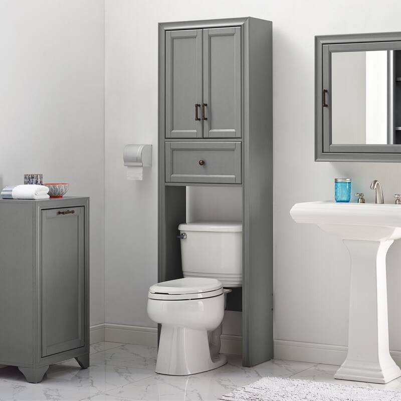 Crosley Tara Space Saver Cabinet In Vintage Grey