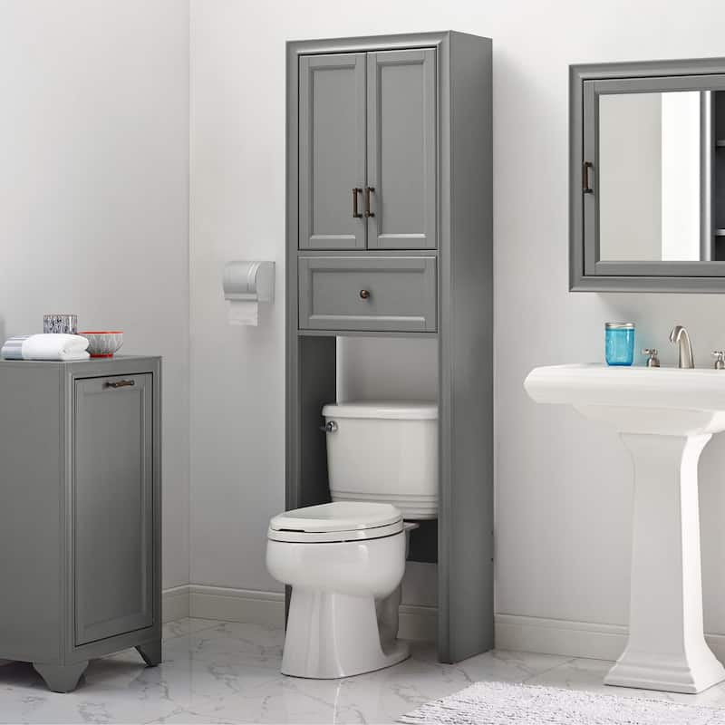 Crosley Tara Space Saver Cabinet In Vintage Grey