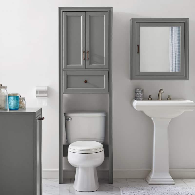 Crosley Tara Space Saver Cabinet In Vintage Grey