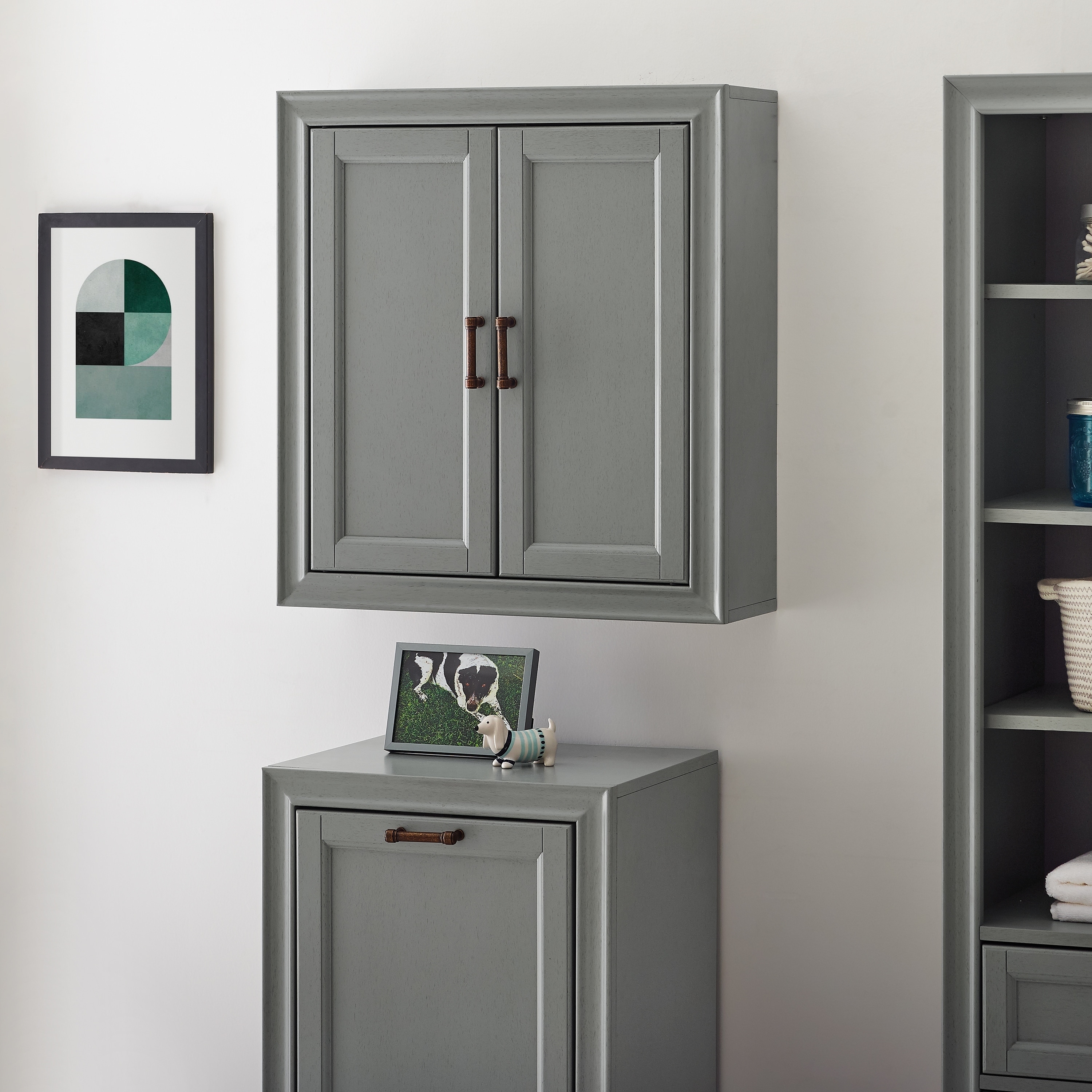 Shop Tara Wall Cabinet In Vintage Grey N A On Sale Overstock 23040283