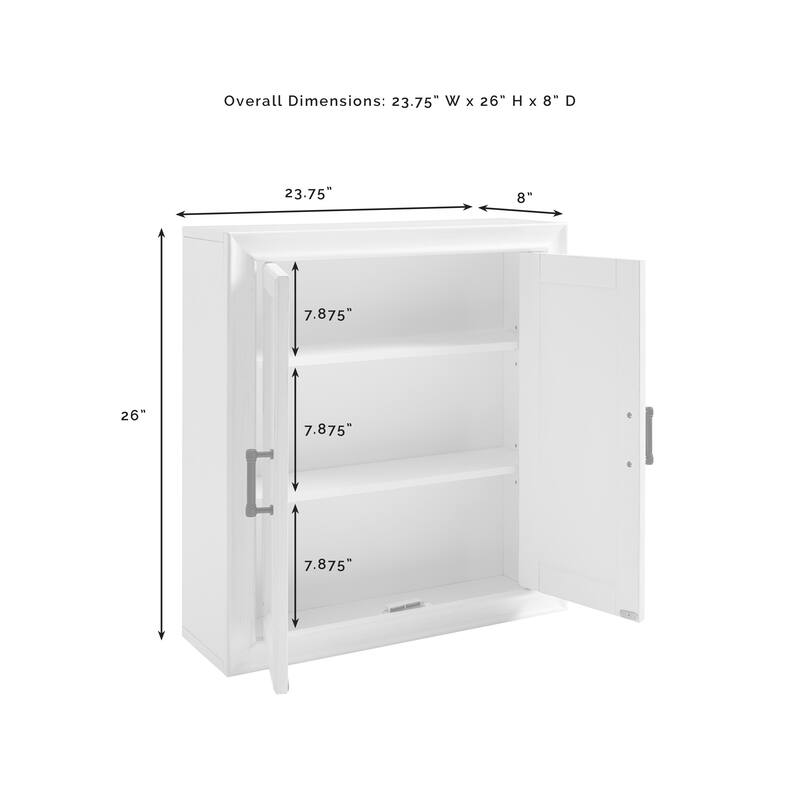 Crosley Tara Wall Cabinet In Vintage White