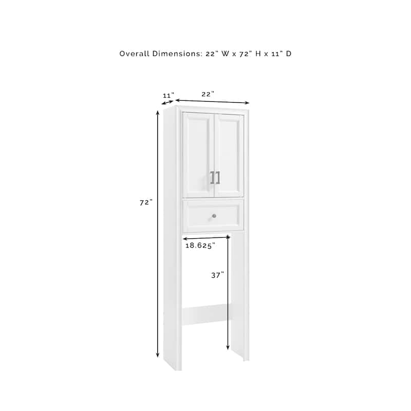 Crosley Tara Space Saver Cabinet In Vintage White