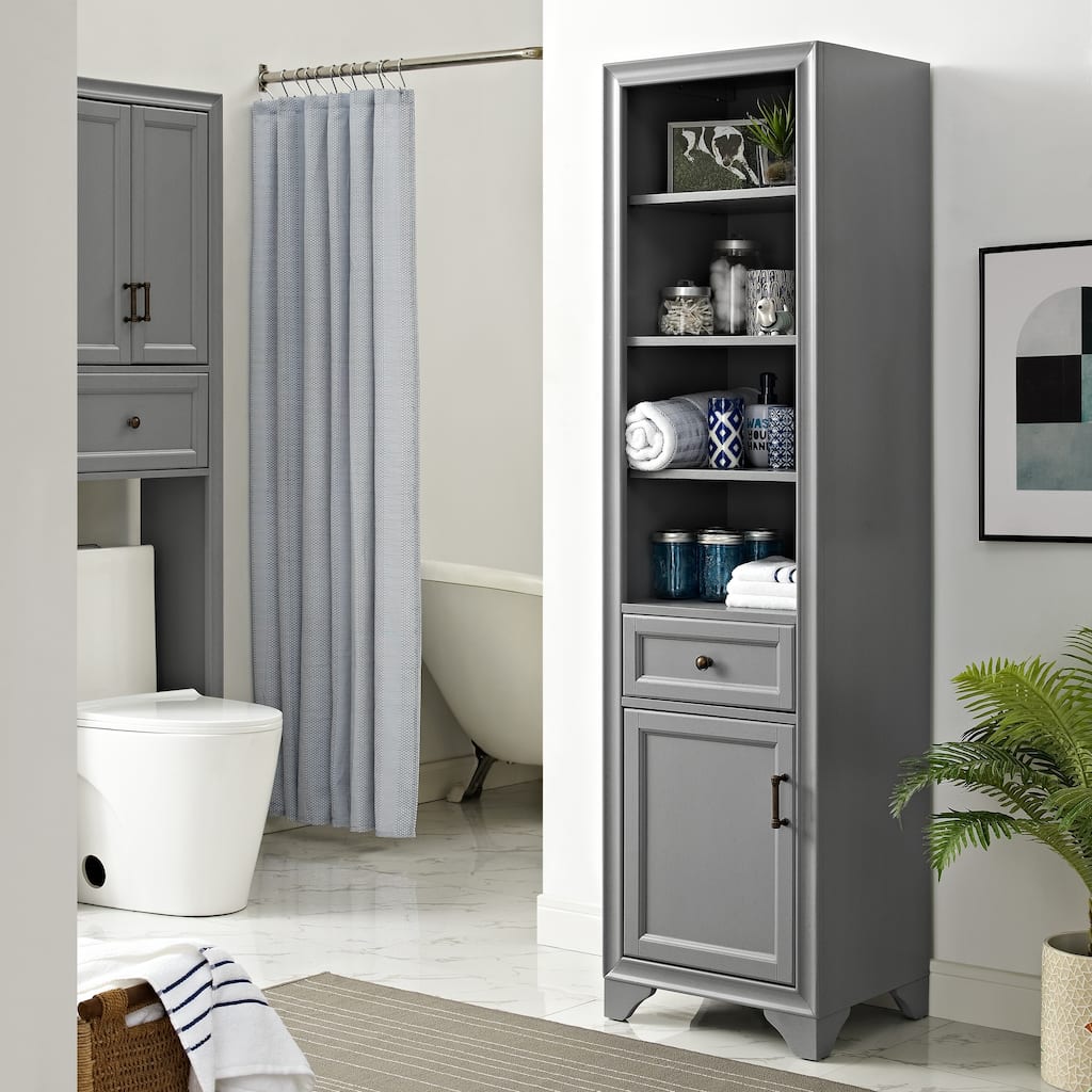 Crosley Tara Linen Cabinet In Vintage Grey