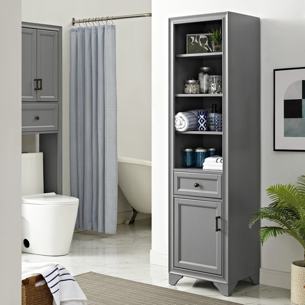 Crosley Tara Linen Cabinet Gray