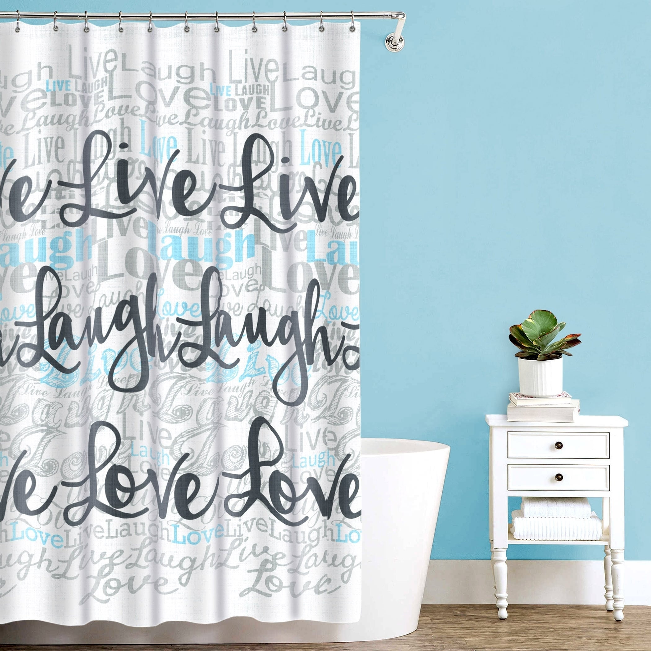 Shop Splash Home Live Laugh Love Polyester Fabric Shower Curtain