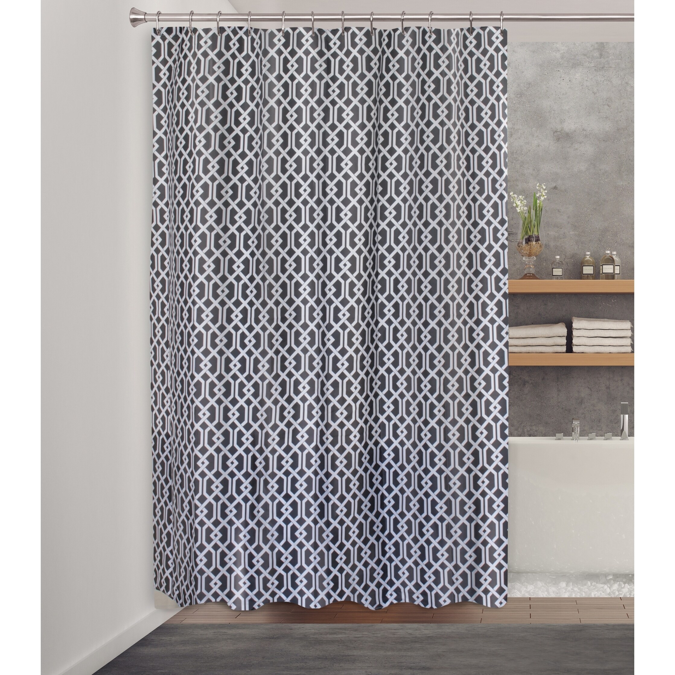 Shop Splash Home Celtic Polyester Fabric Shower Curtain With 12