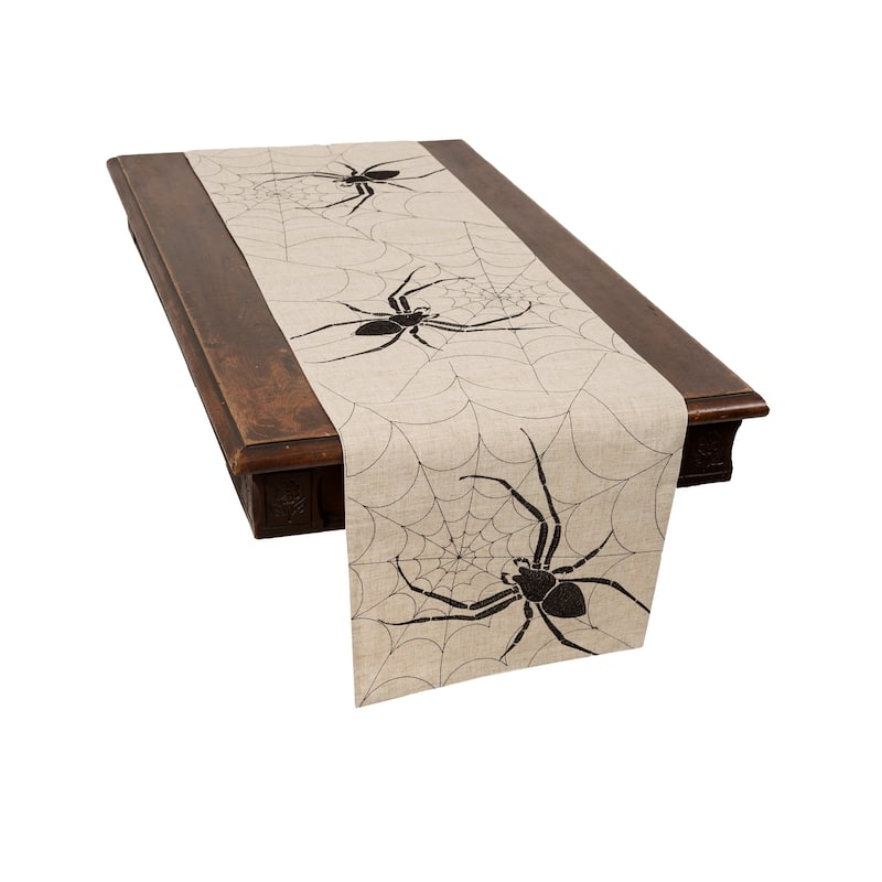 Halloween Creepy Spiders Double layer 16 by 36-Inch Table Runner, Natural - 16"x36"