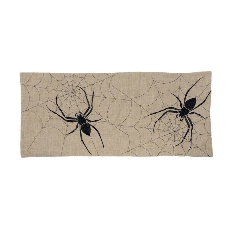 Halloween Creepy Spiders Double layer 16 by 36-Inch Table Runner, Natural