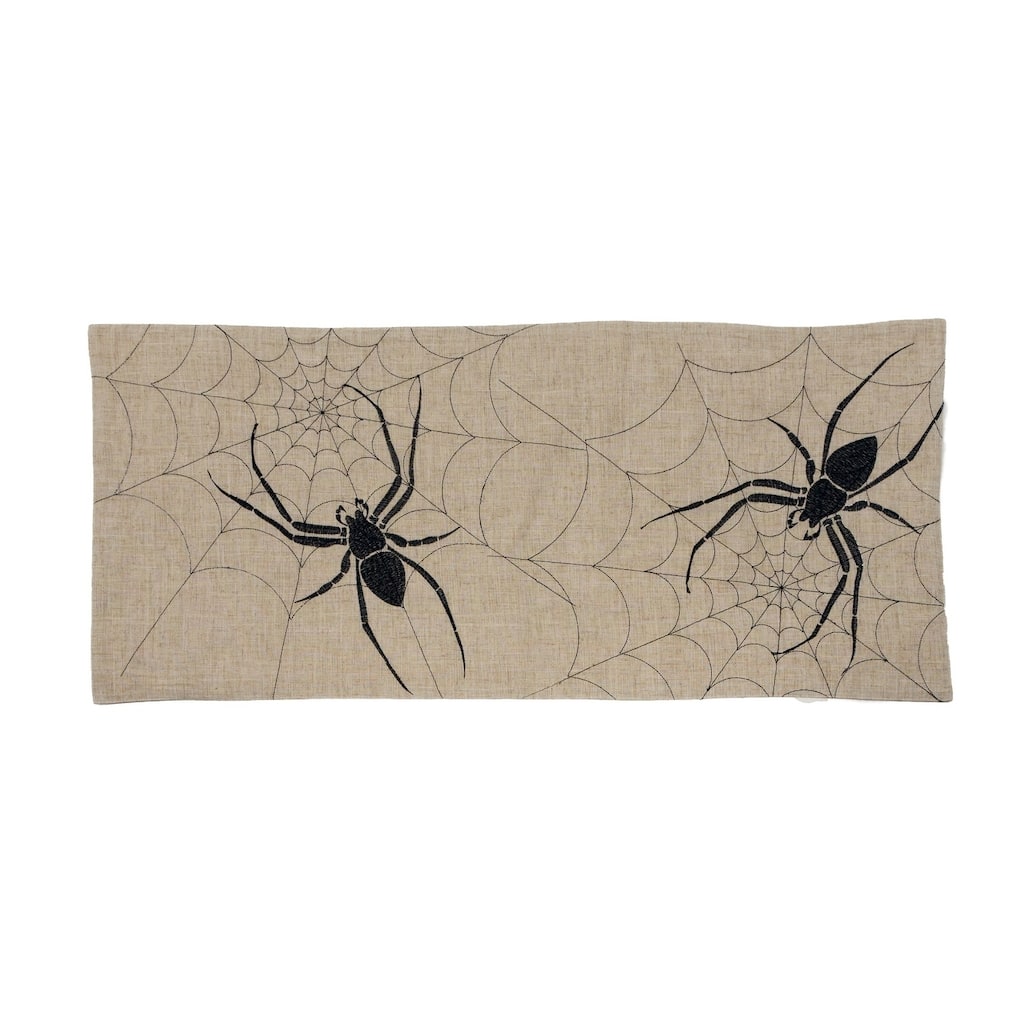 Halloween Creepy Spiders Double layer 16 by 36-Inch Table Runner, Natural