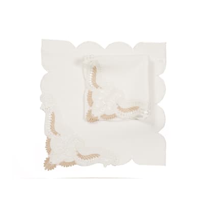 Anais Elegant Lace Embroidered Cutwork 20 by 20-Inch Napkins, Set of 4