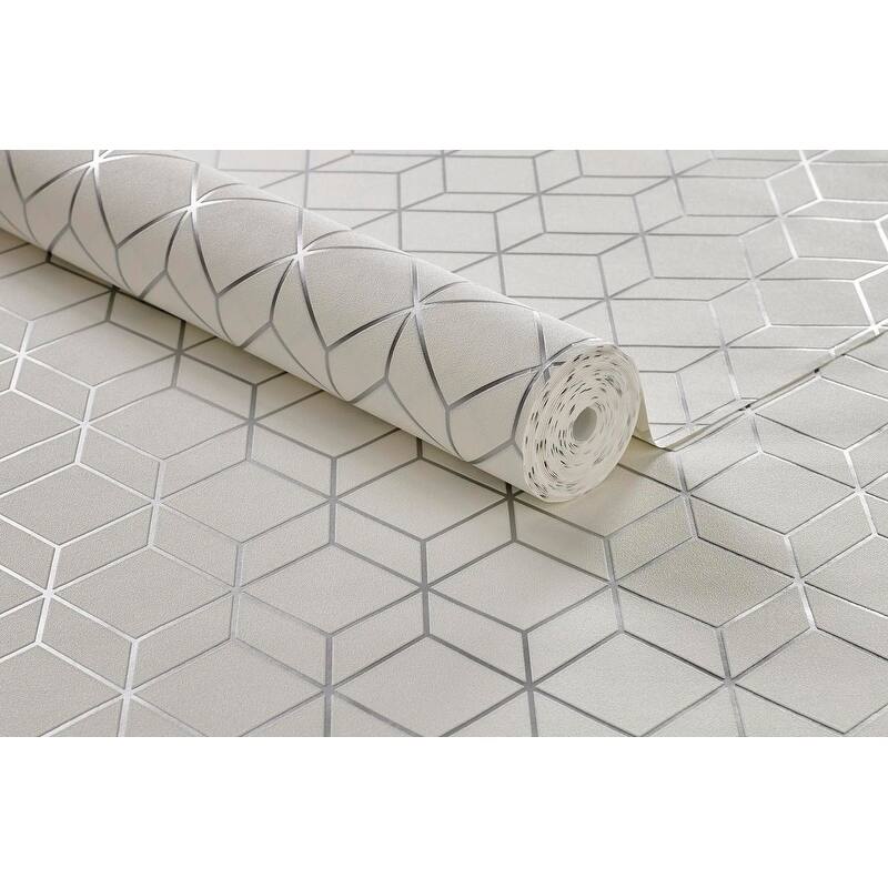 Myrtle Geo White Wallpaper