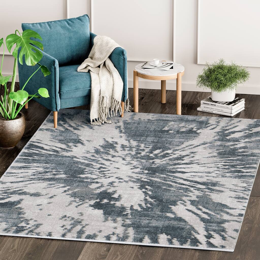 Modern Vista Grey Indoor Rectangle Rug