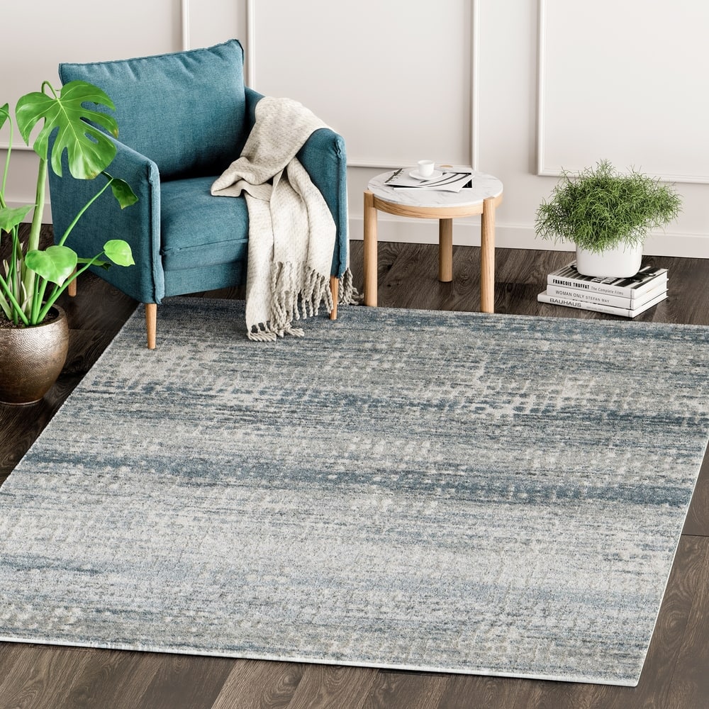 Modern Vista Grey Indoor Rectangle Rug