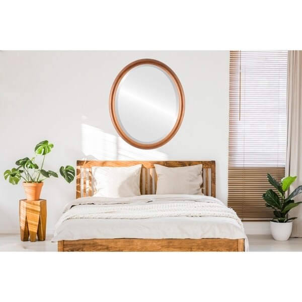 Pasadena Framed Oval Mirror in Sunset Gold