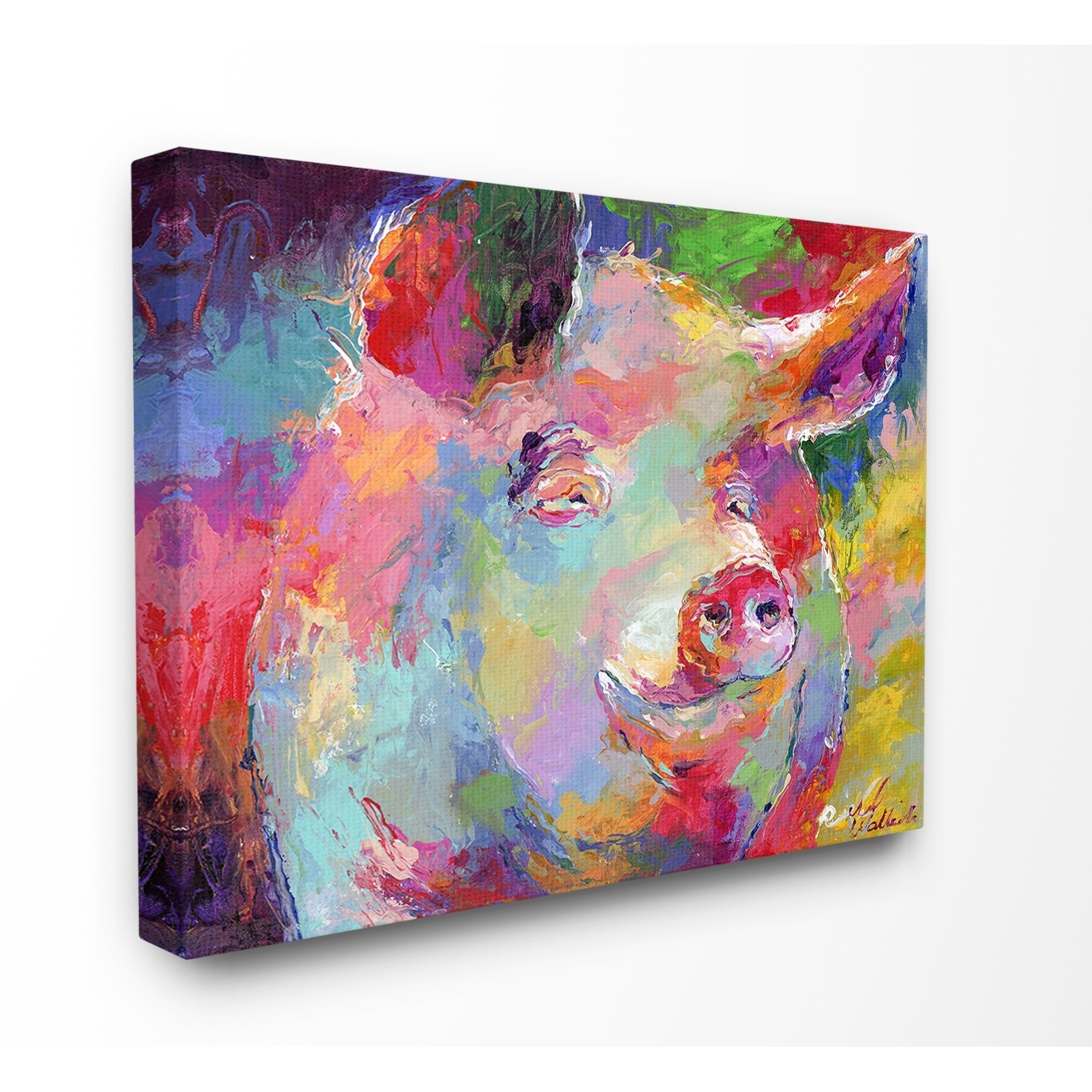 Shop The Stupell Home Decor Collection Rainbow Painted Smiling Pig