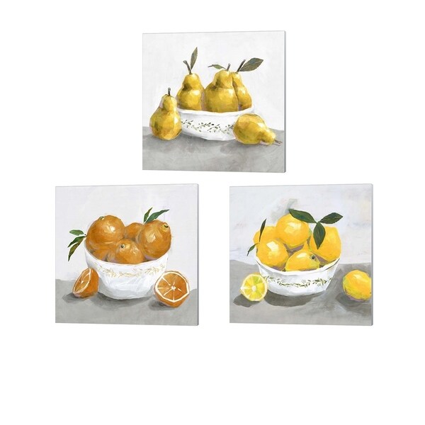 Isabelle Z 'Pears, Lemons & Oranges' Canvas Art (Set of 3)
