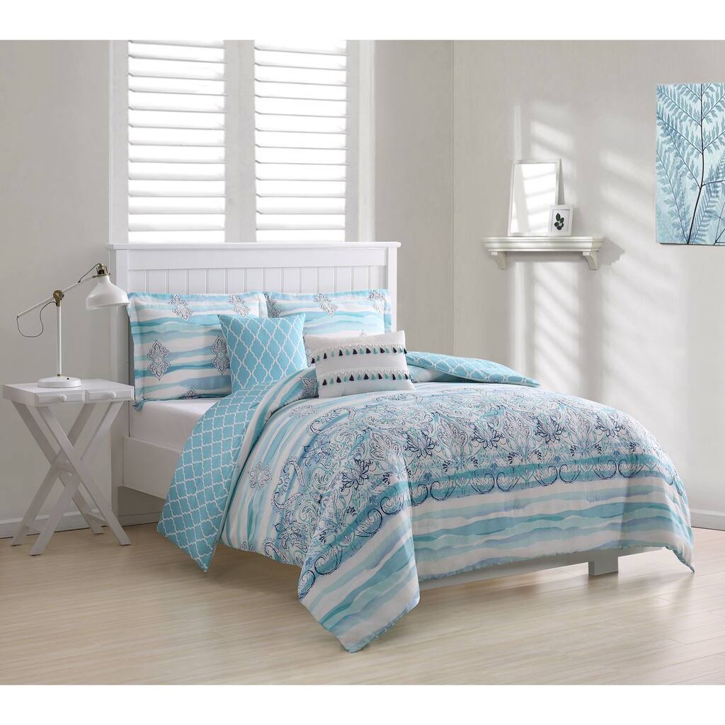 Cascade Damask 5-Piece Comforter Set