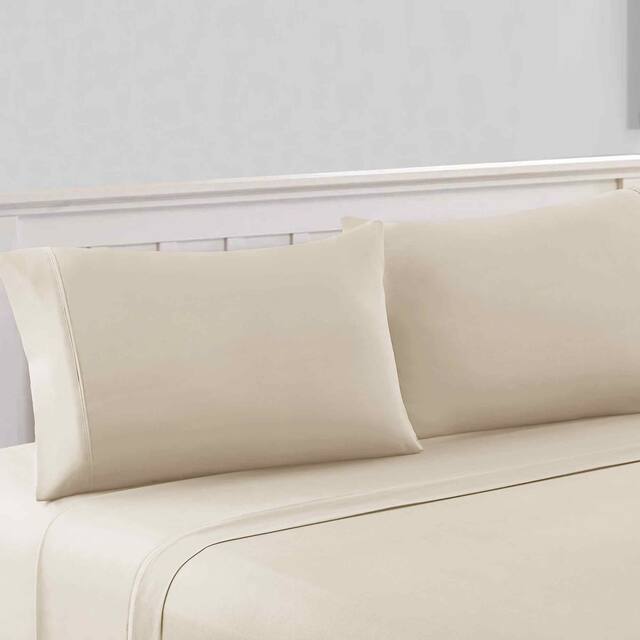 Modern Threads 1800 Series 100 GSM 4-Piece Solid Microfiber Bed Sheet Set - Turtledove - Queen
