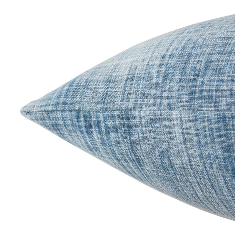 Tonquin Handmade Solid Blue/ White Poly Throw Pillow