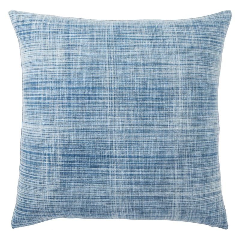 Tonquin Handmade Solid Blue/ White Poly Throw Pillow