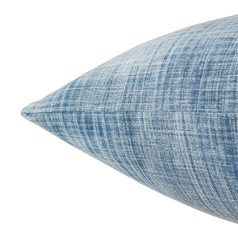 Tonquin Handmade Solid Blue/ White Down Throw Pillow