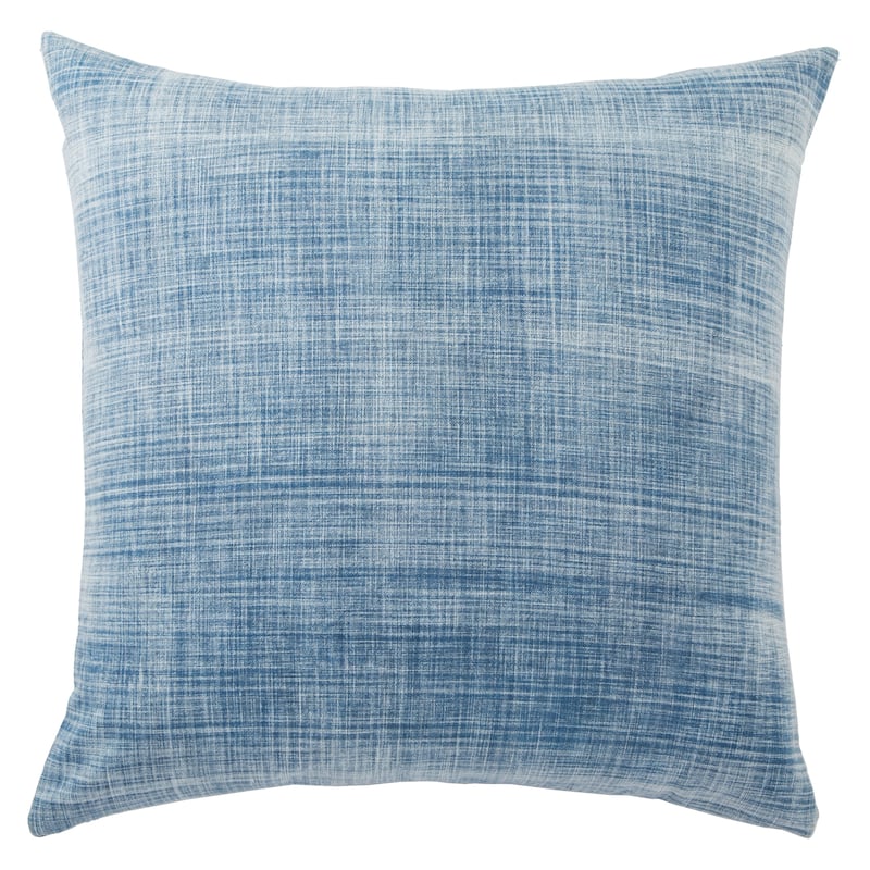 Tonquin Handmade Solid Blue/ White Down Throw Pillow