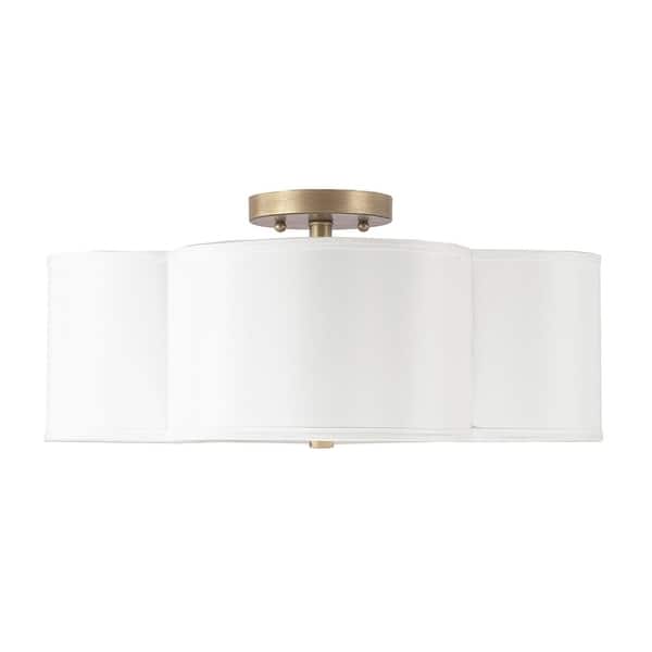 slide 1 of 1, Quinn 4-light Brushed Gold Semi-Flush Mount - Brushed Gold