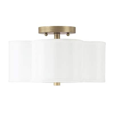 Quinn 2-light Brushed Gold Semi-Flush Mount - Brushed Gold