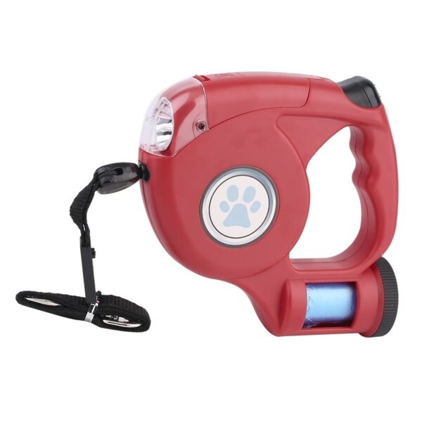 retractable dog leash with light and bags