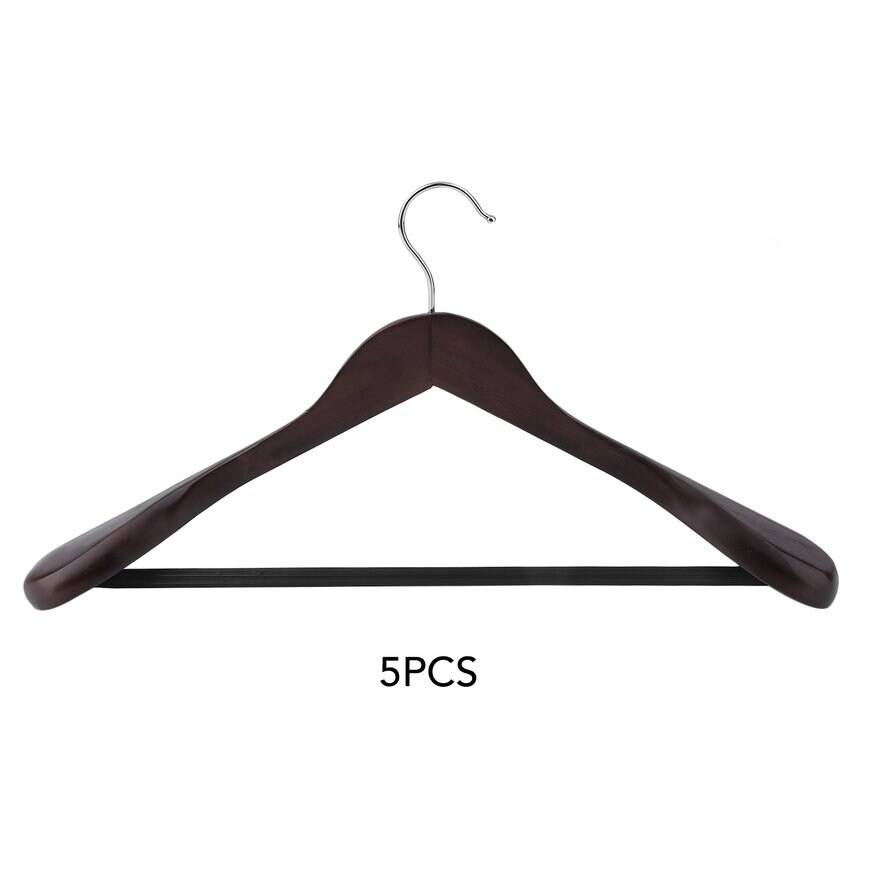 5 PCS Wooden Extra-Wide Shoulder Suit Hangers Coat Hangers Clothing Hangers  - Bed Bath & Beyond - 23046235