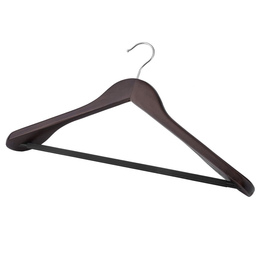 Matte Black Wooden Suit Hanger – With Broad Shoulders