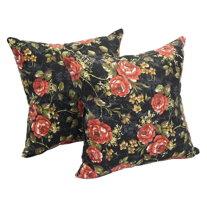 Midnight Rose 17-inch Accent Throw Pillow (Set of 2)