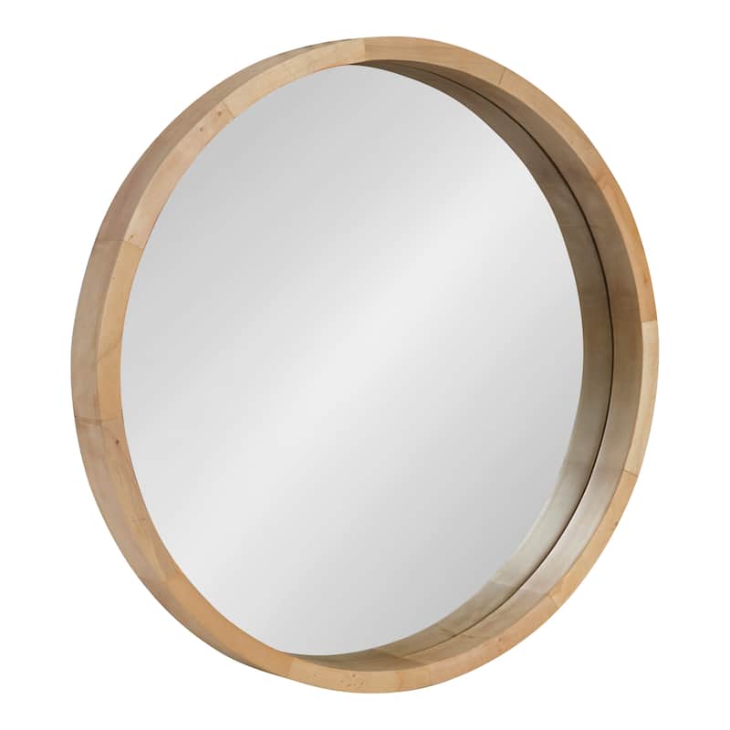 Kate and Laurel Hutton Round Wood Wall Mirror - 22" diameter - Natural