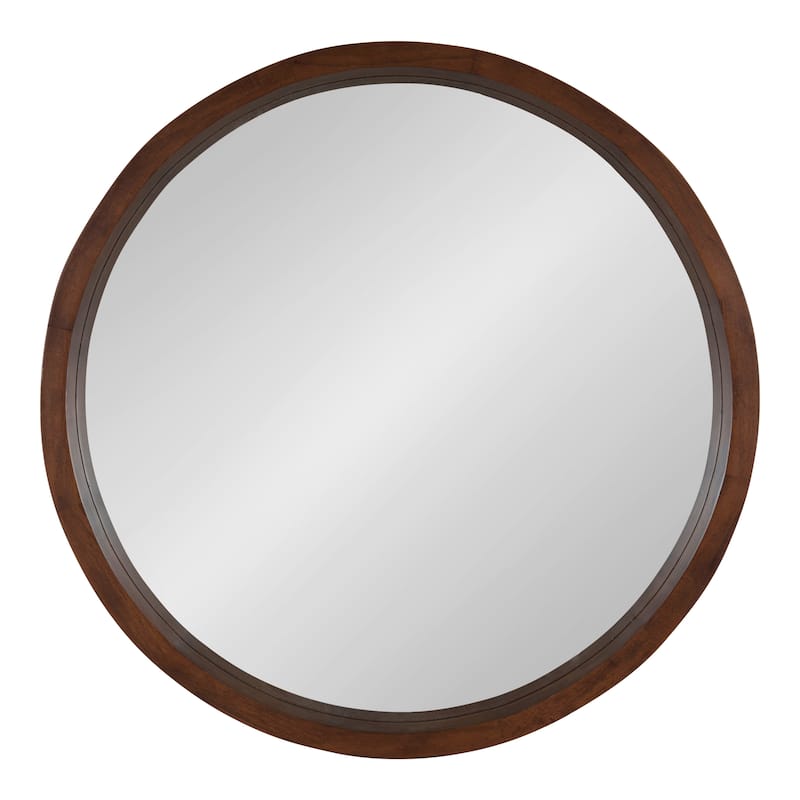Kate and Laurel Hutton Round Wood Wall Mirror - 22" diameter