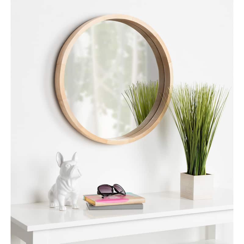 Kate and Laurel Hutton Round Wood Wall Mirror - 22" diameter