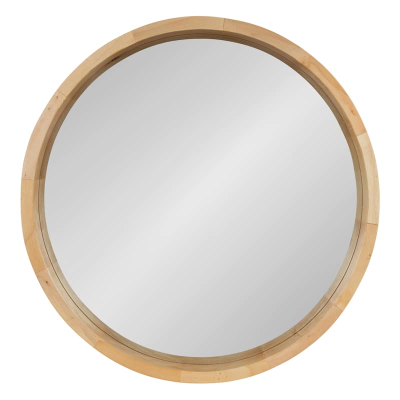Kate and Laurel Hutton Round Wood Wall Mirror - 22" diameter