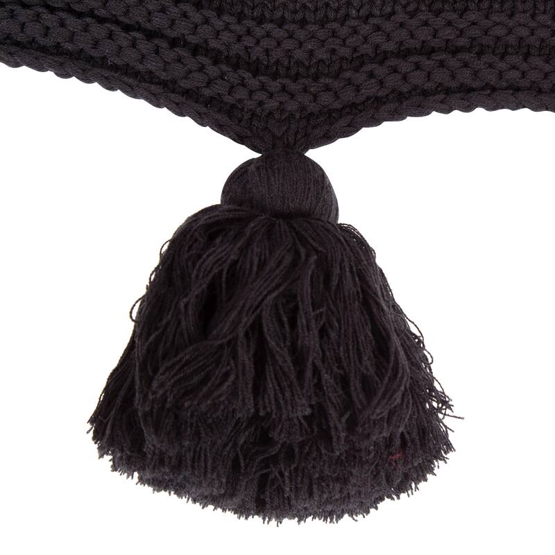 Kate and Laurel Tassey Knit Ribbed Blanket with Tassels