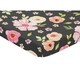 preview thumbnail 2 of 1, Sweet Jojo Designs Black and Blush Pink Shabby Chic Watercolor Floral Collection Fitted Mini Portable Crib Sheet Rose