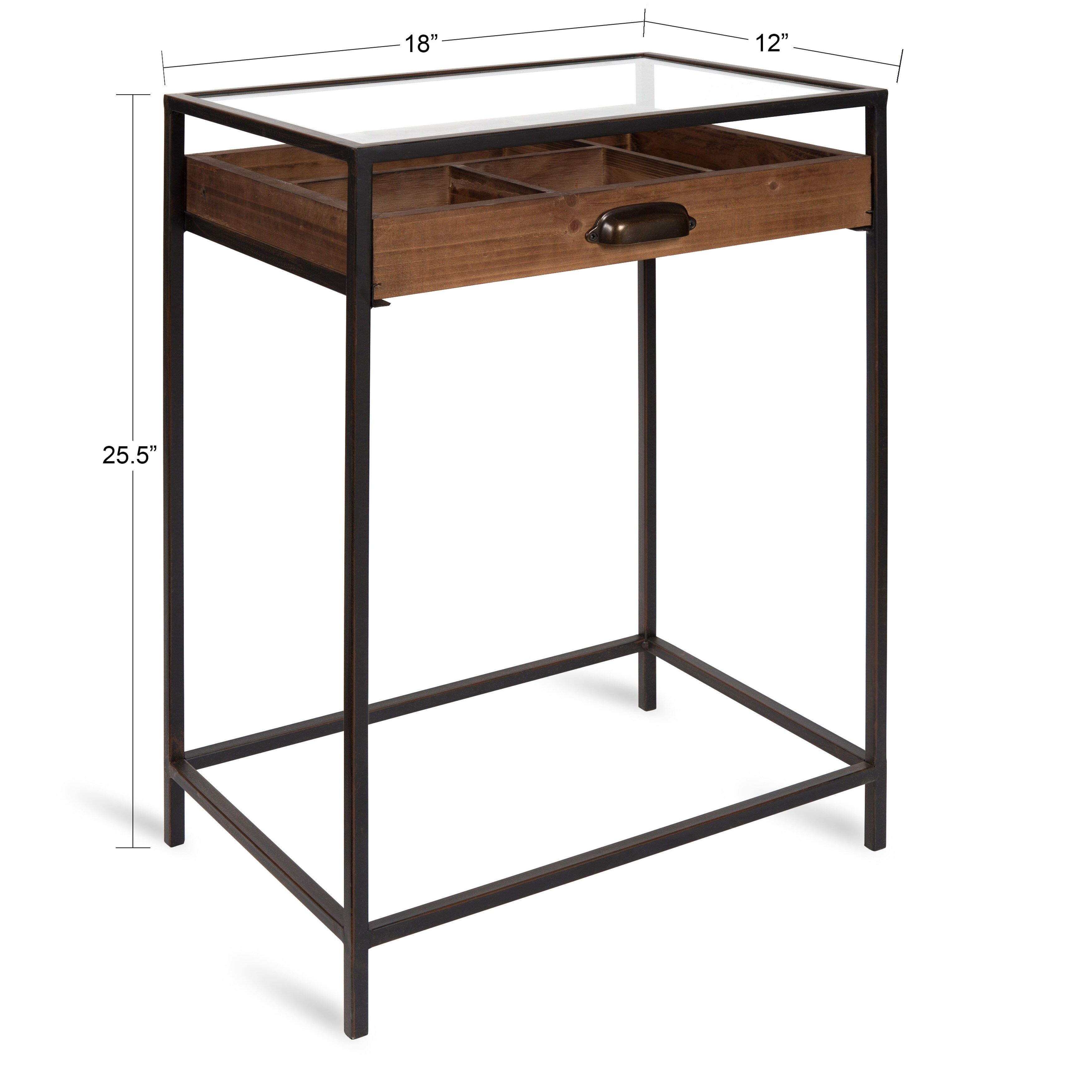 Shop Kate And Laurel Mcconnell Glass Top Display End Table Overstock 23050259