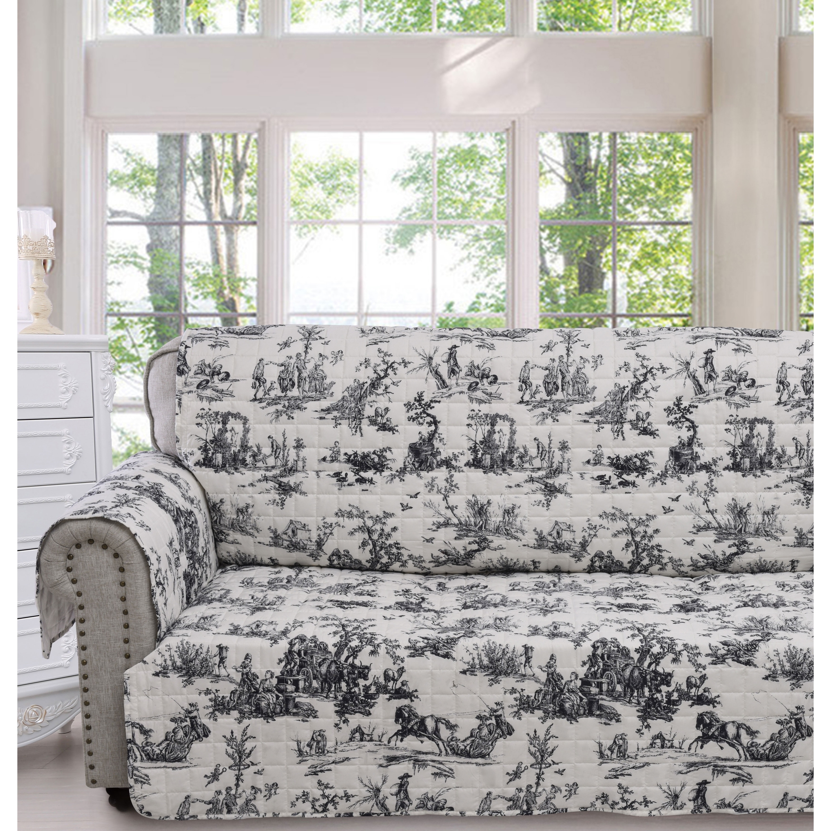 Greenland Home Clic Toile Black Sofa Protector