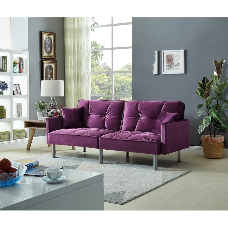 Emma Velvet Mid Century Sofa Sleeper