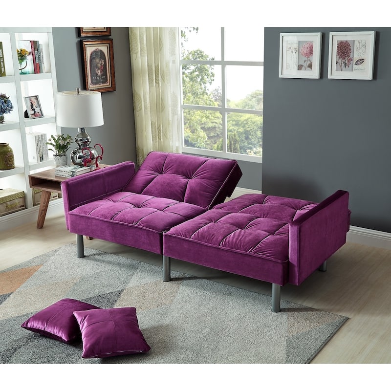 Emma Velvet Mid Century Sofa Sleeper